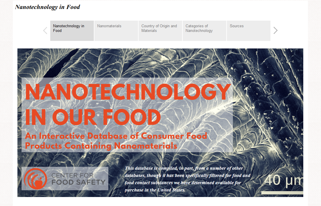 Center For Food Safety Press Releases New Database Shows Nanotechnology In Common Food Products